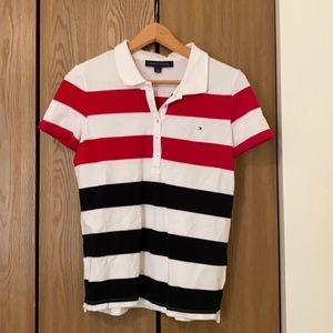 Tommy Striped Piqué Polo Shirt collared shirt